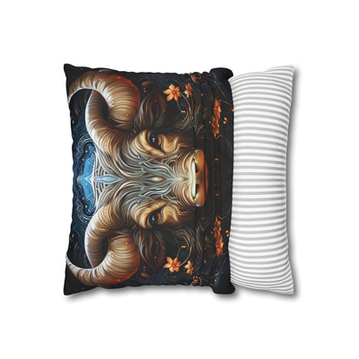 Taurus Zodiac Decorative Pillowcase - Artful Square Poly Canvas Cushion for Home Decor