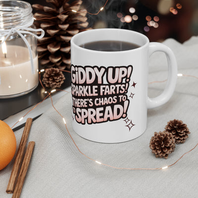 Giddy Sparkles Unicorn Cat Ceramic Coffee Cup - Fun 11oz & 15oz Mugs for Cat Lovers