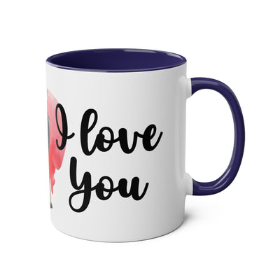 I Love You Two-Tones Mug with Cute Pug Dog