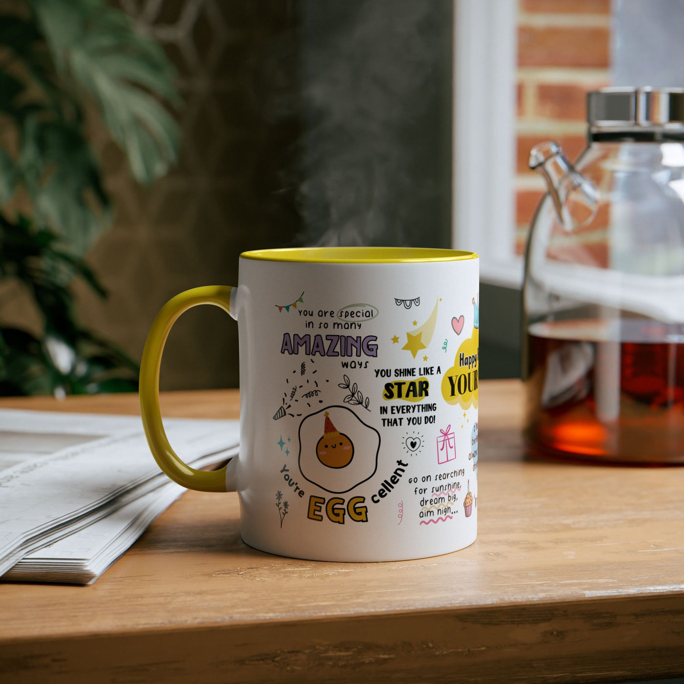 Personalized Two-Tone Birthday Coffee Mug - Celebrate with Custom Name Design