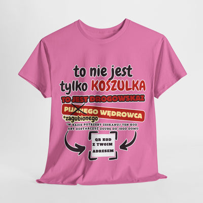 Unisex Zabawny T-Shirt Pijany Wędrowiec z własnym QR Code