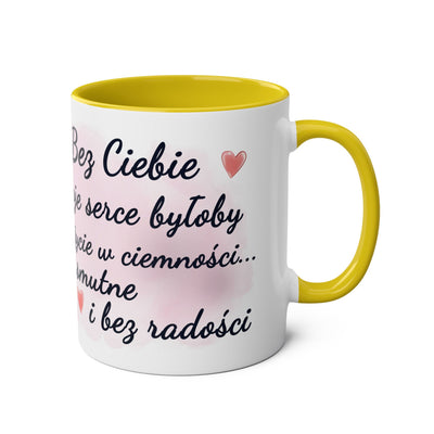Biały Słodki Króliczek Kubek Dwukolorowy