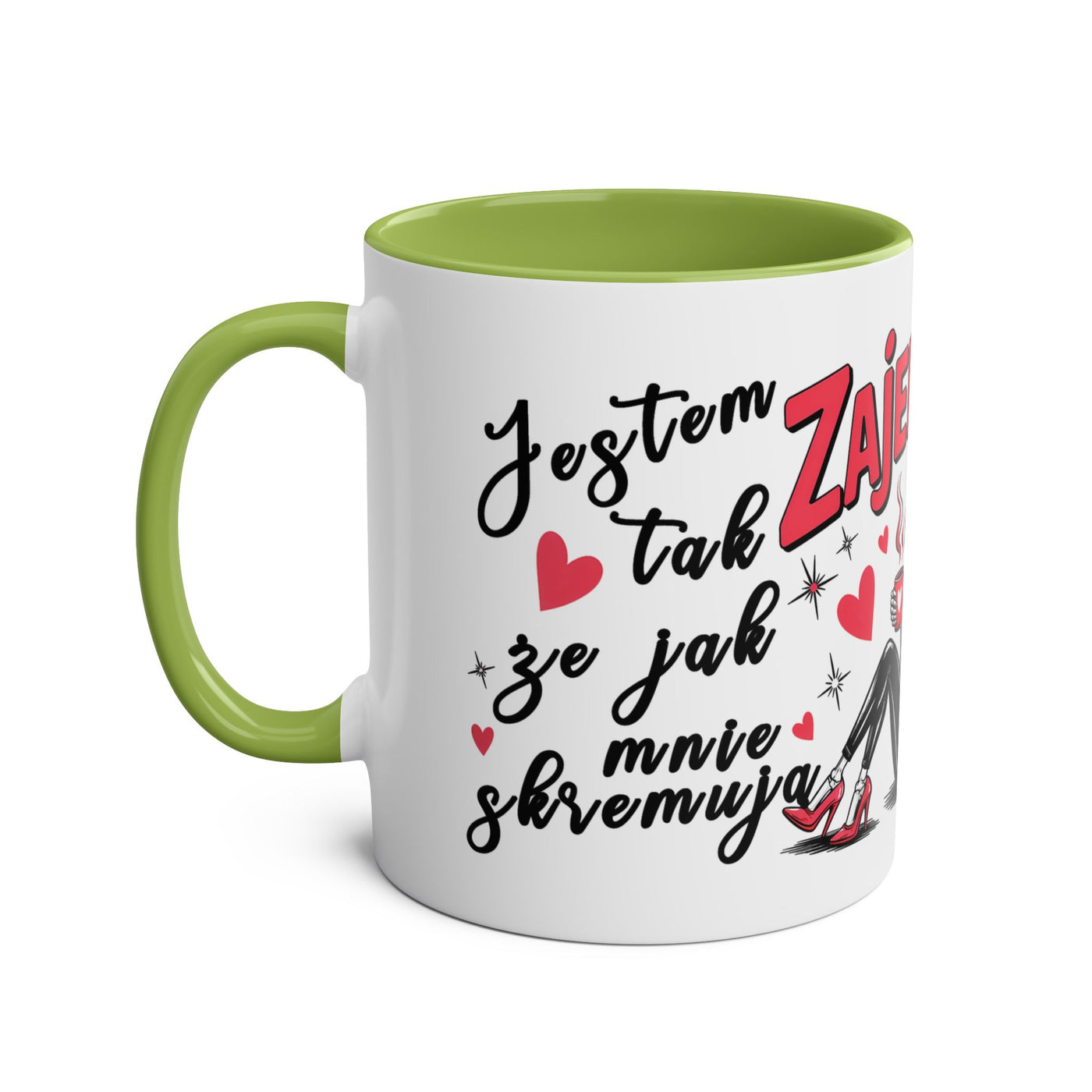 Funny Two-Tone Coffee Mug - 'Jestem tak Zajebista' Design for Coffee Lovers