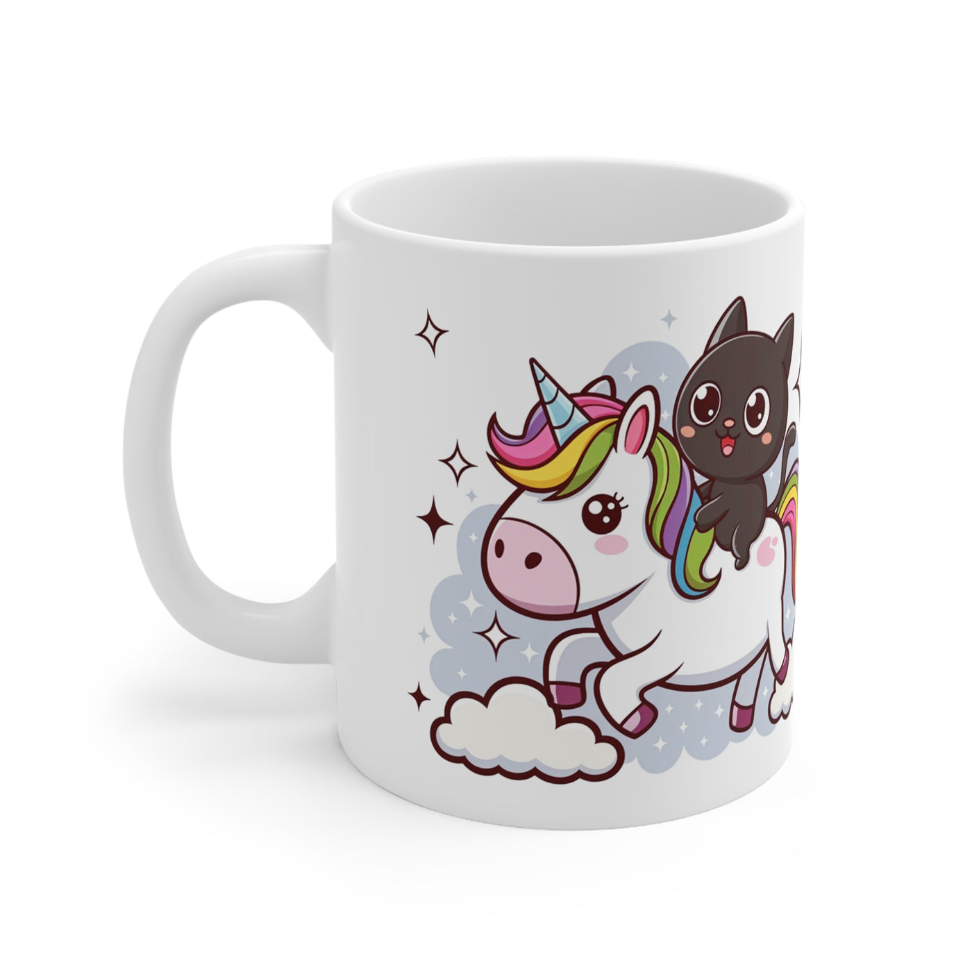 Giddy Sparkles Unicorn Cat Ceramic Coffee Cup - Fun 11oz & 15oz Mugs for Cat Lovers