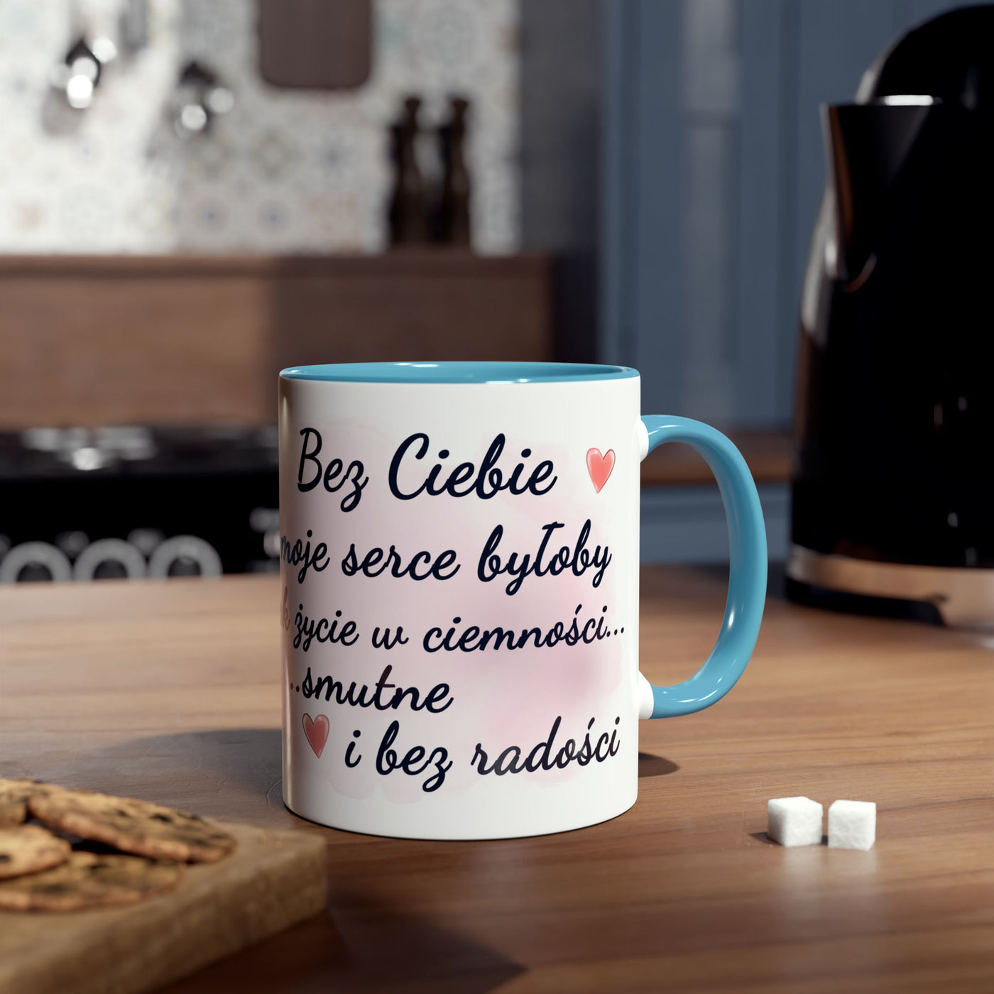 Biały Słodki Króliczek Kubek Dwukolorowy