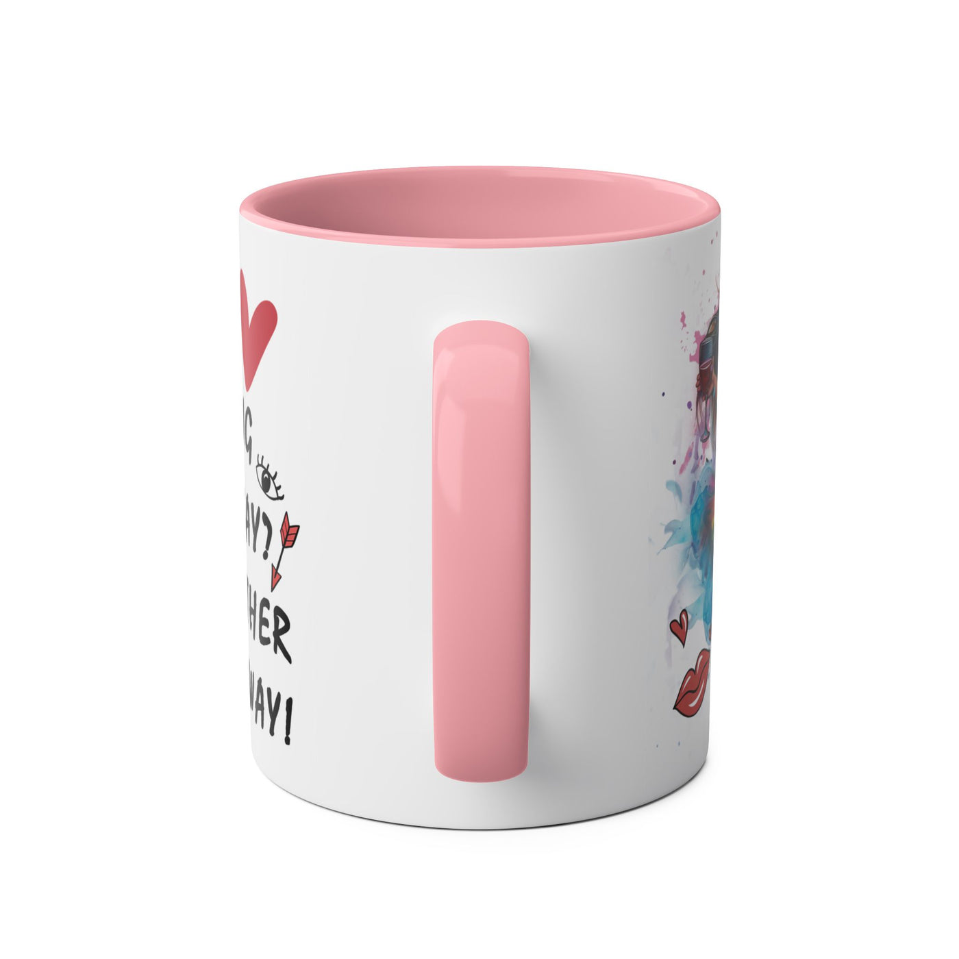 Colorful Wine Lover's Mug - "Let's Drink!" Art Design - Perfect Gift for Celebrations  Two-Tone Ceramic Mug