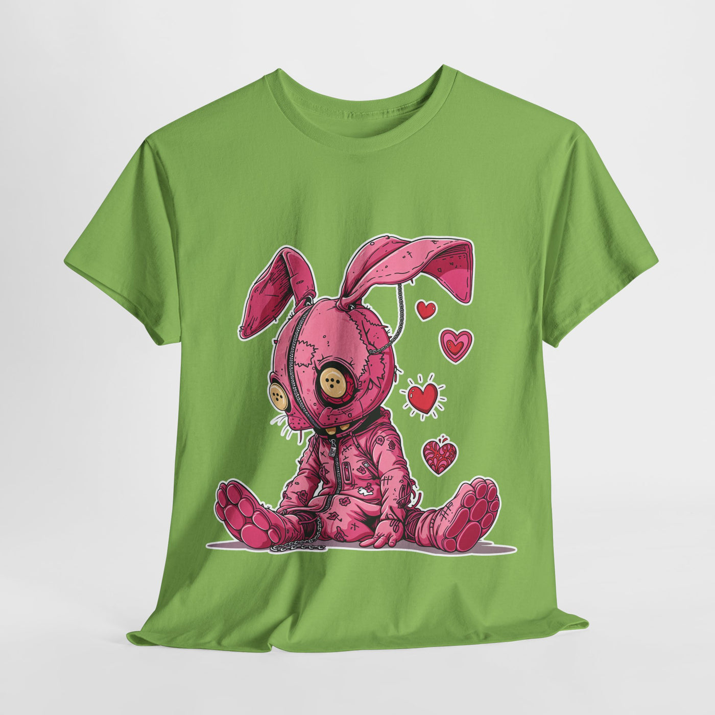 Pink Bunny with Chains Unisex Heavy Cotton Tee
