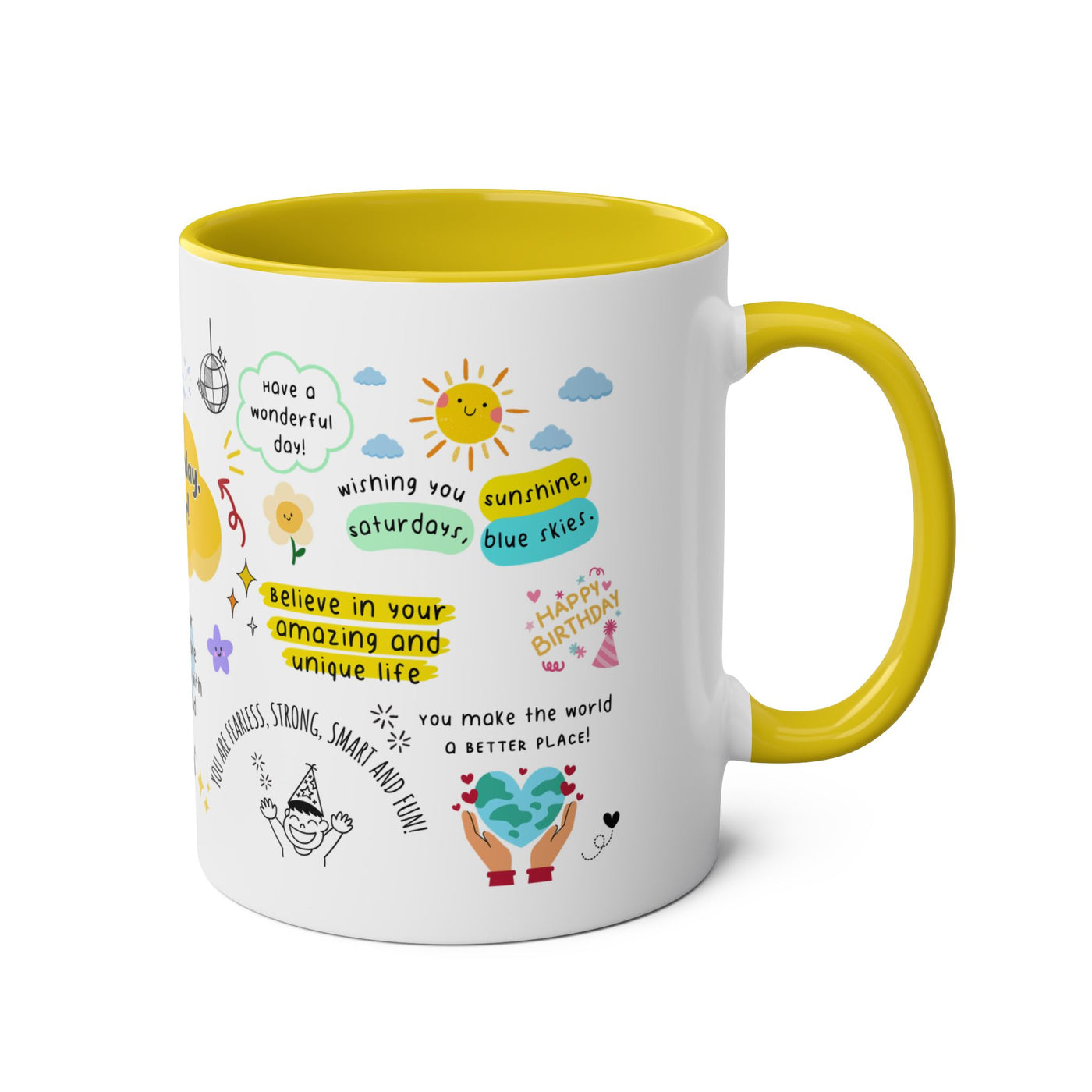 Birthday Coffee Mug - Two-Tone 11oz Cup for Celebrating Superstars