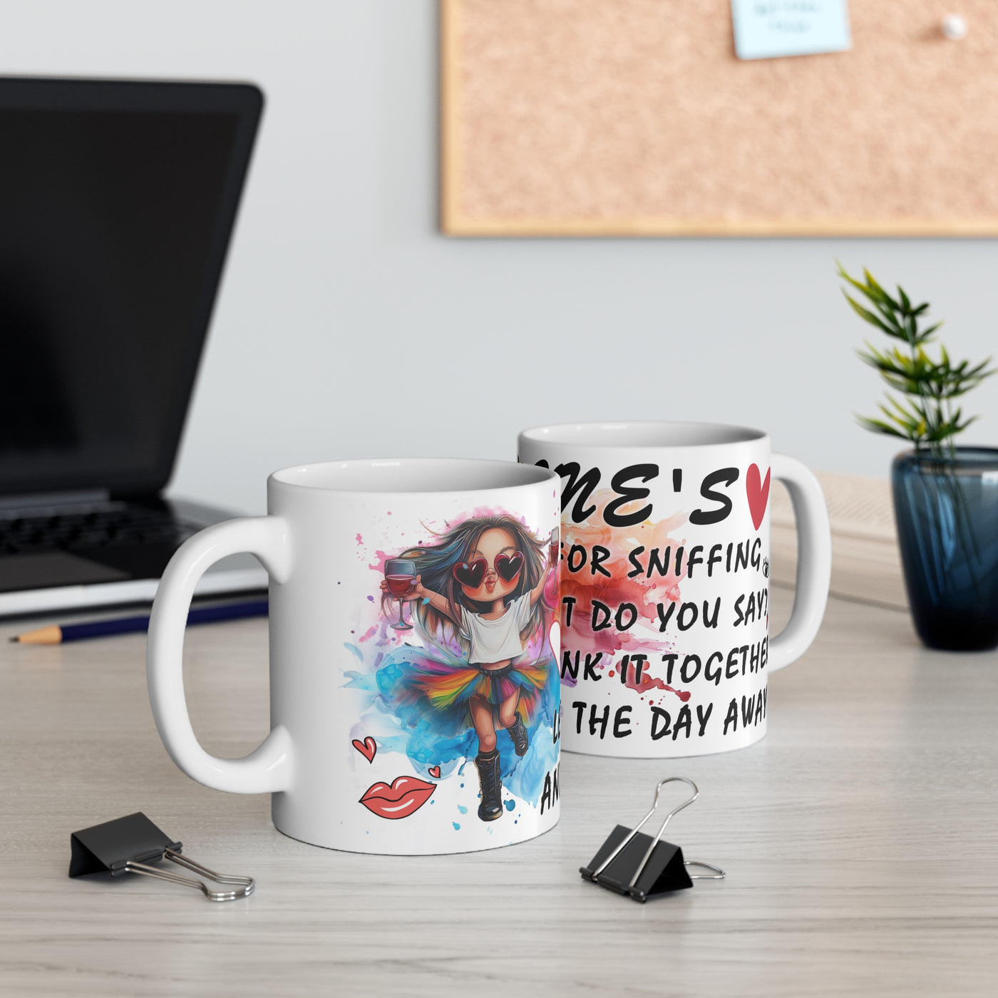 Colorful Wine-Themed Ceramic Coffee Mug - Perfect for Celebrations and Toasts