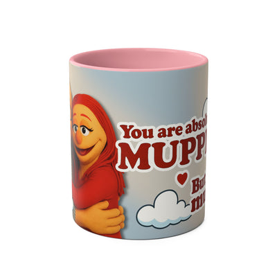 Fun Two-Tone Coffee Mug with Muppet Design - Personalised from Photo. 11 oz