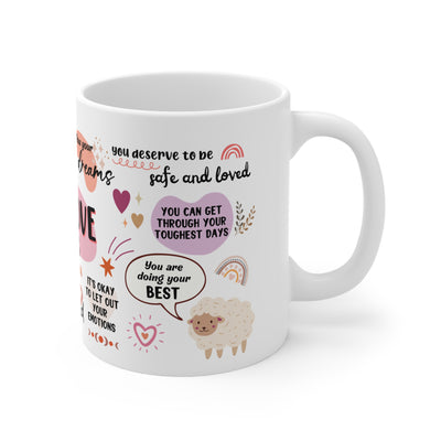 Mug - Self Love White Ceramic Coffee Mug - Inspirational Quotes for Daily Motivation - 11oz & 15oz