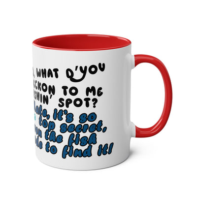 Coffee Mug - Humorous Fish-Themed Two-Tone Design, 11oz