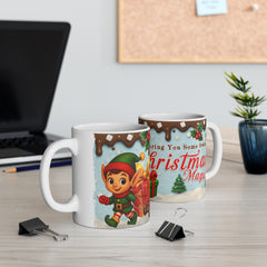 Christmas Elf Mug, Holiday Gift, Cute Coffee Cup, Festive Drinkware, Winter Decor, Seasonal Presents