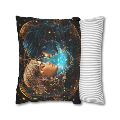 Gemini Zodiac Pillowcase - Mystical Portraits Decorative Cushion Cover
