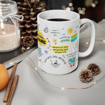 Personalized Birthday White Ceramic Coffee Cups