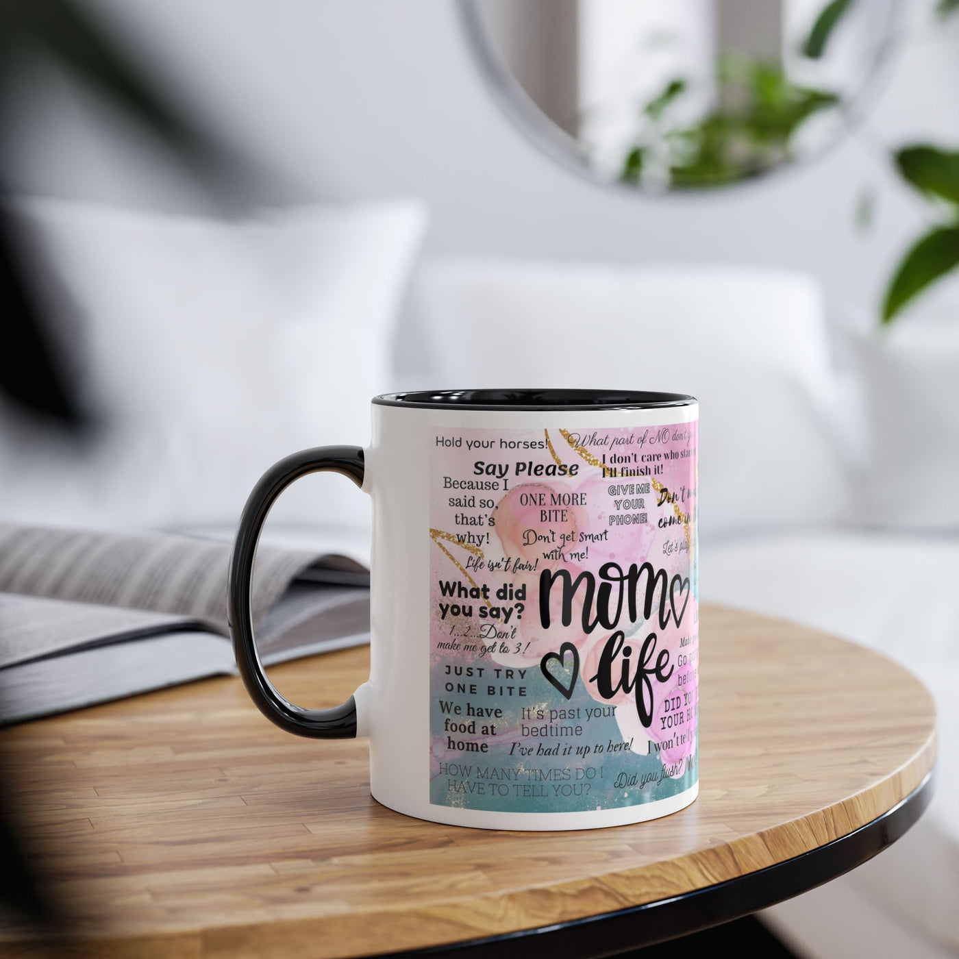 Mom Life Two-Tone Coffee Mugs, 11oz