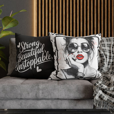 Canvas Pillowcase - Chic Retro Print Stylish Home Decor