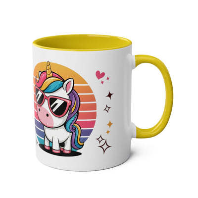Unicorn Two-Tone Coffee Mug - 11oz Born to Be Awesome Design
