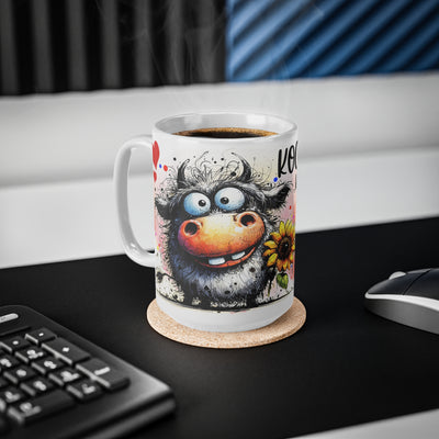 Kocham Cię jak..Biały Kubek Ceramiczny/Dwa Rozmiary