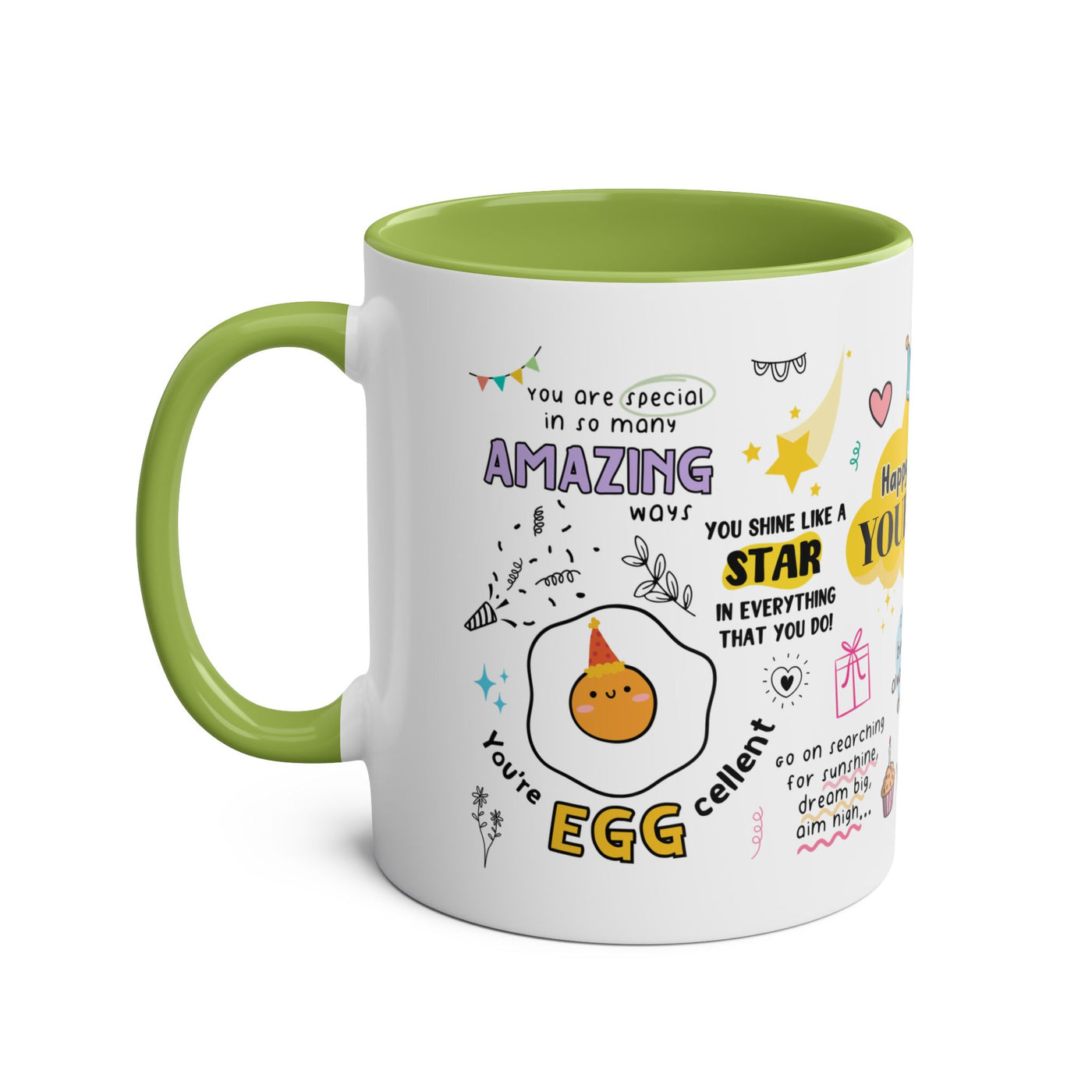 Personalized Two-Tone Birthday Coffee Mug - Celebrate with Custom Name Design
