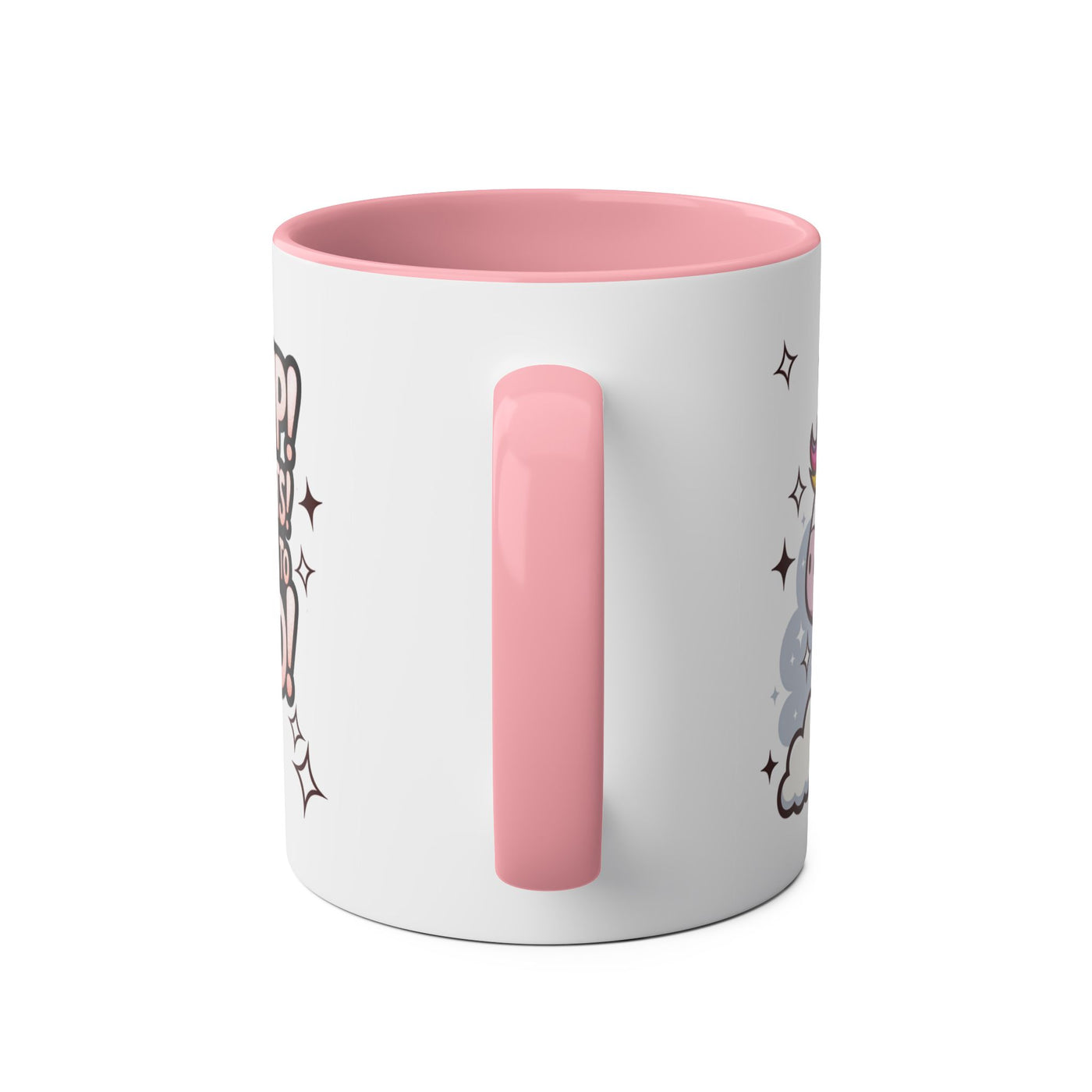 Giddy Sparkle Two-Tone Coffee Mug | 11oz Unicorn & Cat Design