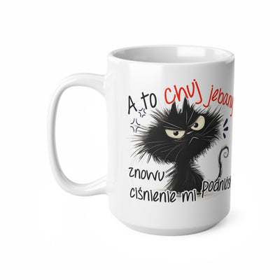 Wkurzony Kotek Biały Kubek 11oz, 15oz