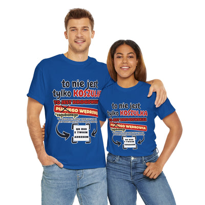Unisex Zabawny T-Shirt Pijany Wędrowiec z własnym QR Code