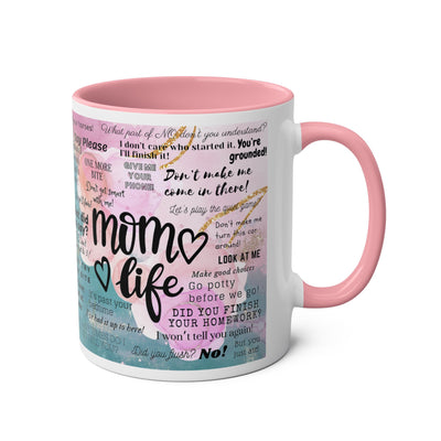 Mom Life Two-Tone Coffee Mugs, 11oz