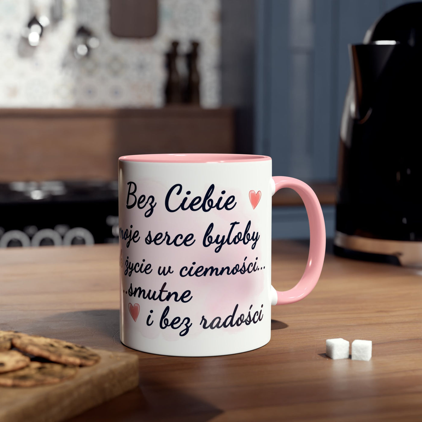 Biały Słodki Króliczek Kubek Dwukolorowy