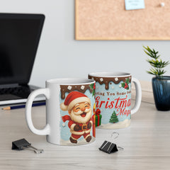 Festive Christmas Mug with Santa and Gifts Design, Holiday Coffee Cup, Cute Winter Drinkware, Perfect Gift for Christmas, Santa Mug