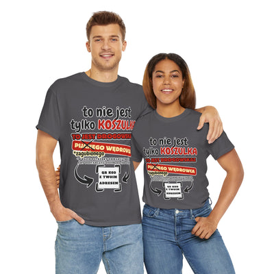 Unisex Zabawny T-Shirt Pijany Wędrowiec z własnym QR Code