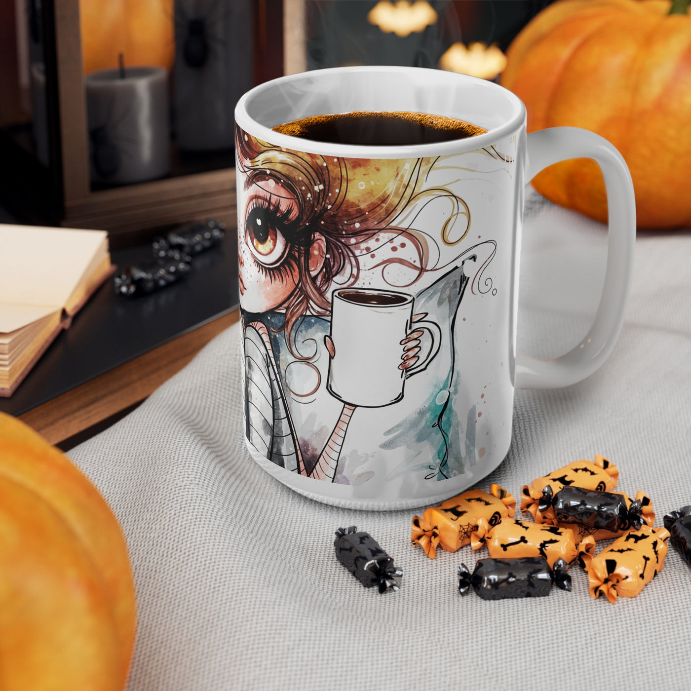 Whimsical Cat Lover Coffee Mug - 11oz & 15oz Ceramic Cups
