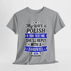 Funny Polish Wife Tee, Gag Gift, Unisex Humor Shirt, Family Holiday Apparel, Special Occasion Top