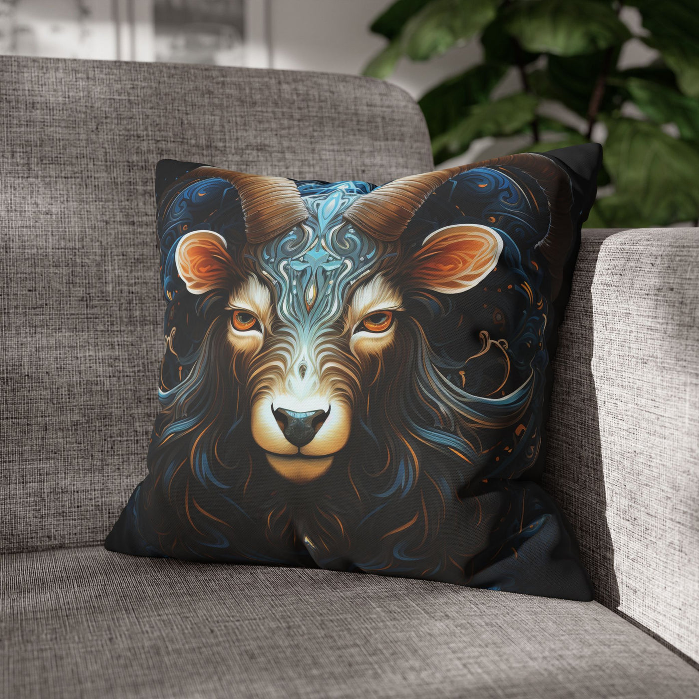 Artistic Capricorn Zodiac Poly Canvas Pillowcase - Zodiac Home Decor