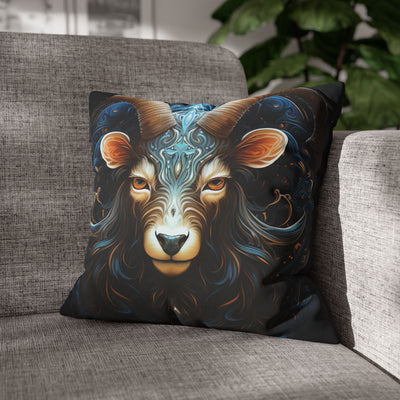 Artistic Capricorn Zodiac Poly Canvas Pillowcase - Zodiac Home Decor