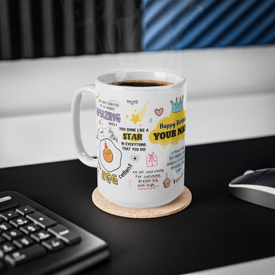Personalized Birthday White Ceramic Coffee Cups