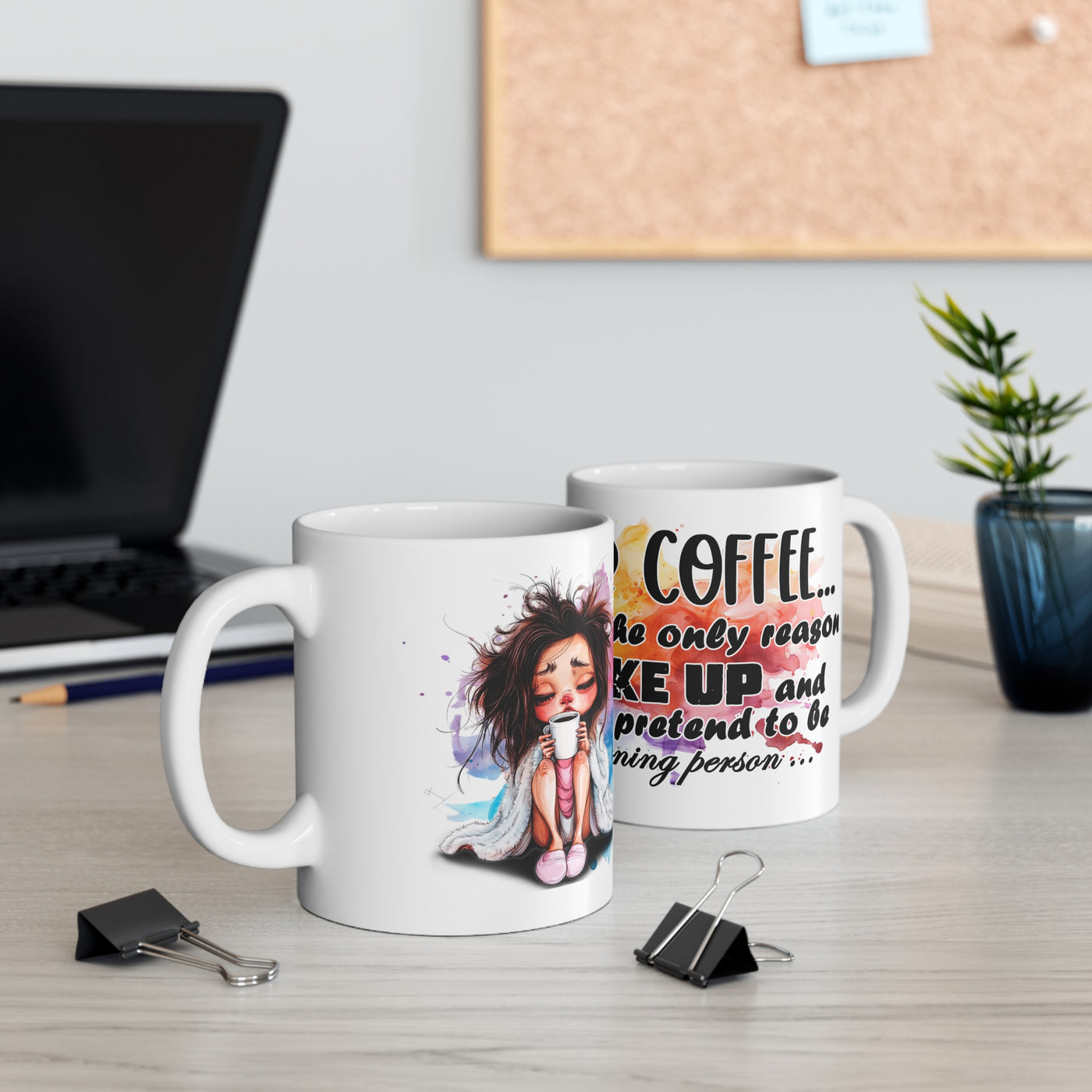 Humorous White Ceramic Coffee Mug - "Dear Coffee, You're the Only One I Wake Up To"