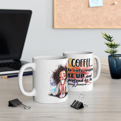 Humorous White Ceramic Coffee Mug - "Dear Coffee, You're the Only One I Wake Up To"