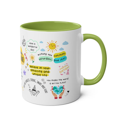 Personalized Two-Tone Birthday Coffee Mug - Celebrate with Custom Name Design