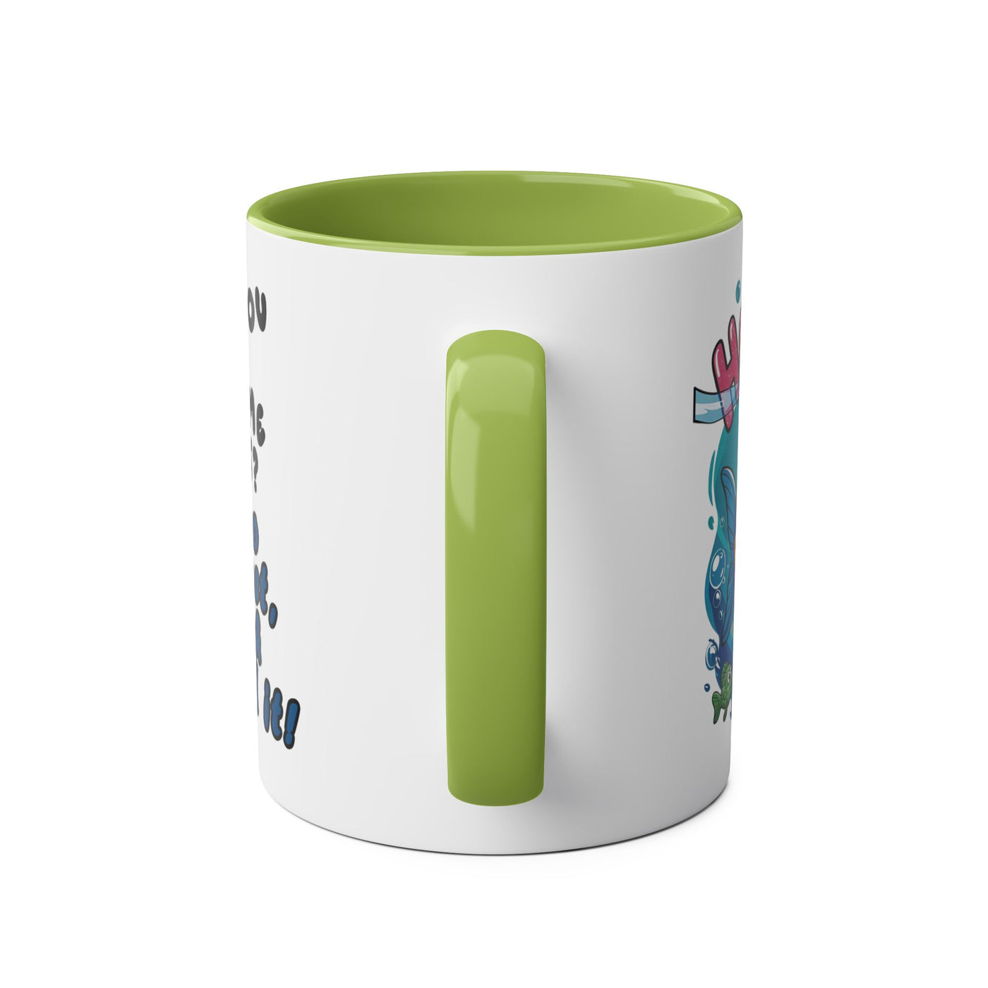 Coffee Mug - Humorous Fish-Themed Two-Tone Design, 11oz