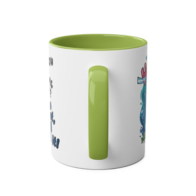 Coffee Mug - Humorous Fish-Themed Two-Tone Design, 11oz