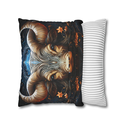 Taurus Zodiac Decorative Pillowcase - Artful Square Poly Canvas Cushion for Home Decor