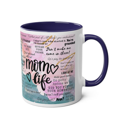 Mom Life Two-Tone Coffee Mugs, 11oz