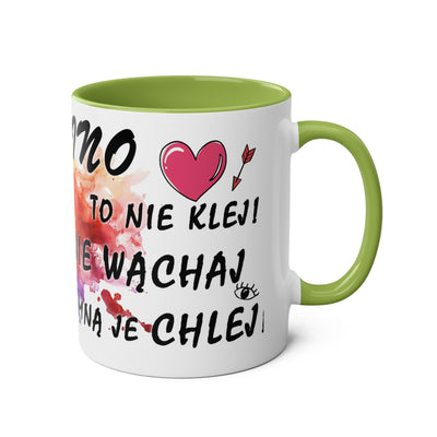 Colorful Two-Tone Coffee Mug - Fun Wine Lover Design