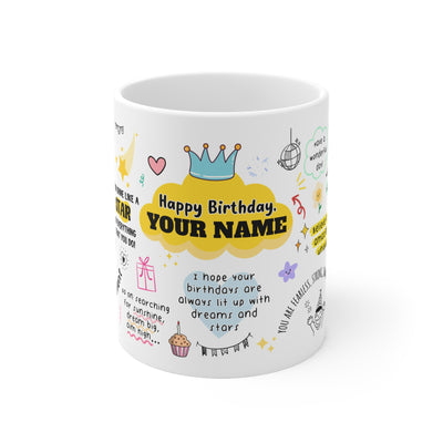 Personalized Birthday White Ceramic Coffee Cups