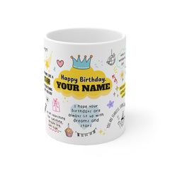 Personalized Birthday White Ceramic Coffee Cups