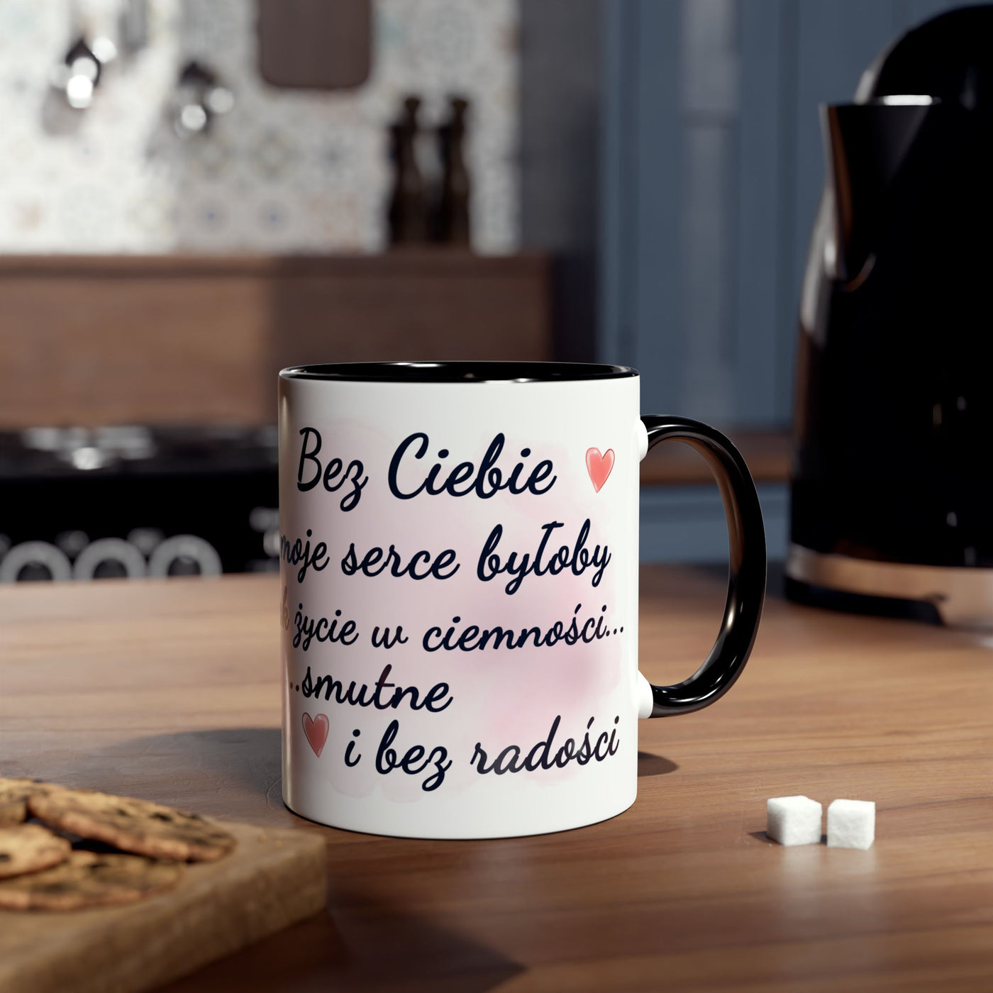 Biały Słodki Króliczek Kubek Dwukolorowy