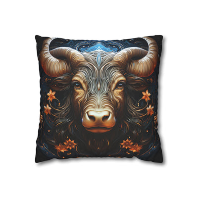 Taurus Zodiac Decorative Pillowcase - Artful Square Poly Canvas Cushion for Home Decor