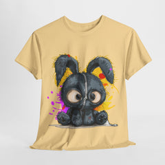 Black Bunny/ Cute Bunny / Bunny with a zipper Unisex Heavy Cotton Tee
