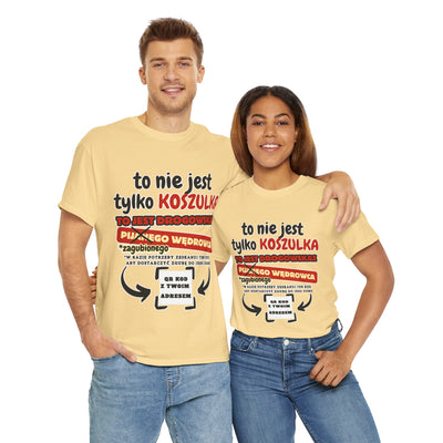 Unisex Zabawny T-Shirt Pijany Wędrowiec z własnym QR Code